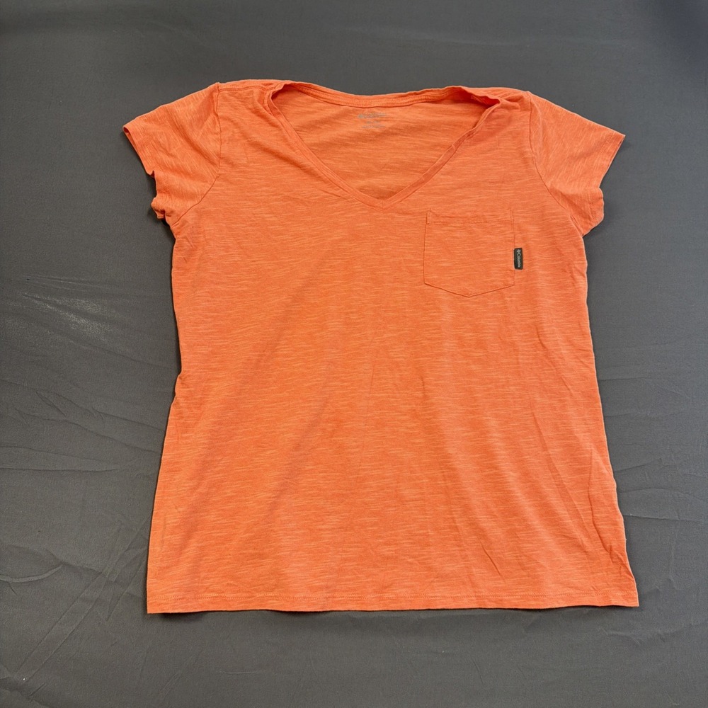 Women's Columbia T-Shirt With Pocket Coral Color Size Extra Large